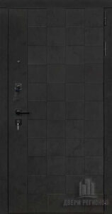 Дверь входная Quadro, цвет бетон графит темный 10 мм, панель — зеркало infinity цвет белый